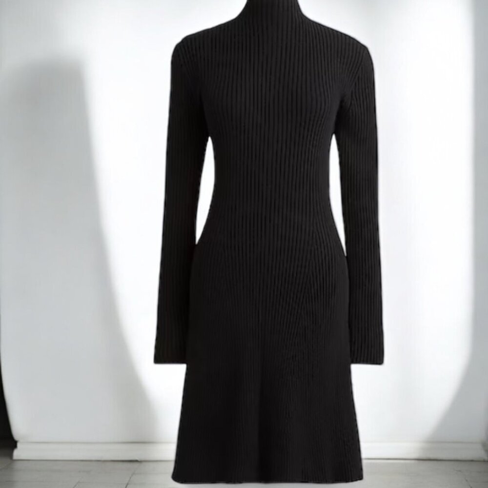 J. Crew Factory Black Ribbed Dress